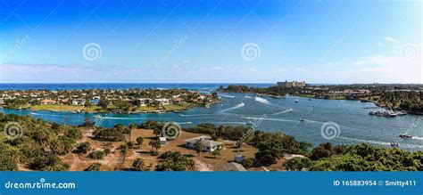 Aerial View of Loxahatchee River from the Jupiter Inlet Lighthouse Stock Photo - Image of ocean ...