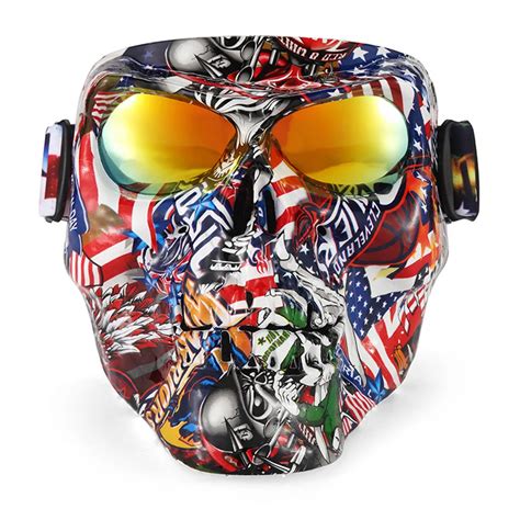 Skull Motorcycle Face Mask Monster Goggles Face Shield Maske Match Open ...