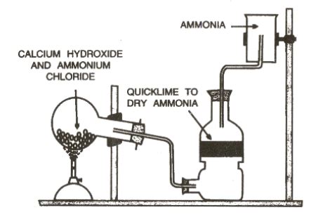 Give balanced chemical equation for laboratory preparation of ammonia ...