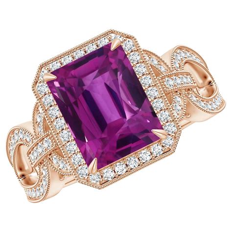 Customizable ANGARA GIA Certified Natural Pink Sapphire Ring in Rose ...