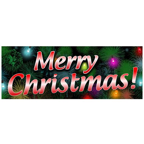 4' X 2' MERRY CHRISTMAS Banner, Decorative Holiday Party Hanging Vinyl ...