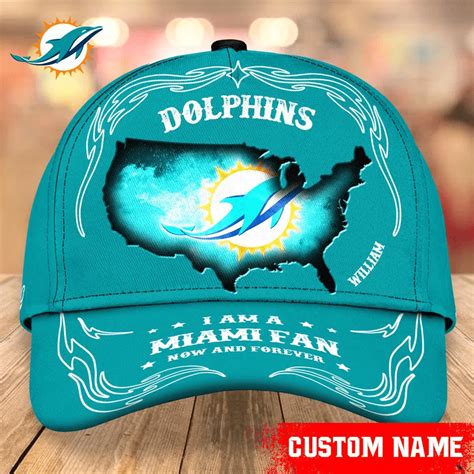 Miami Dolphins Baseball Caps Custom Name - HomeFavo