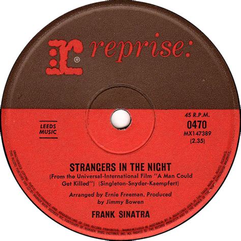 Frank Sinatra - Strangers In The Night (Vinyl, 7", 45 RPM, Single ...