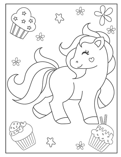 Pony Horse Coloring Pages Mini Horse Printable Fun Pony | Etsy