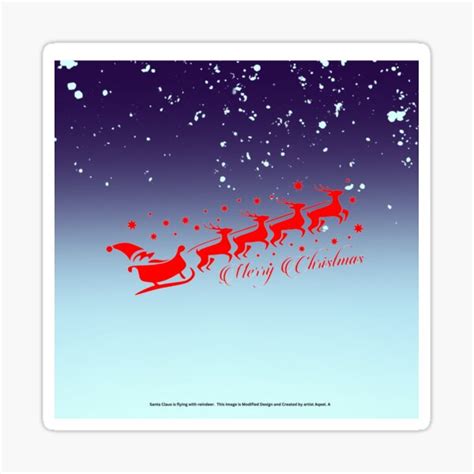 "Santa Claus is flying with reindeer. This Image is Modified Design and ...