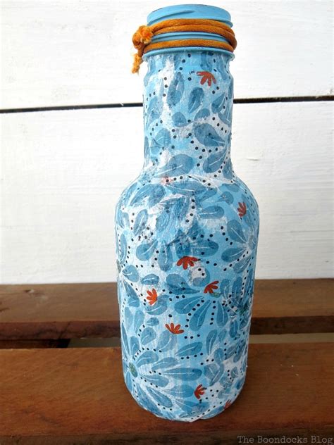 How to not decoupage plastic bottles with Napkins - The Boondocks Blog