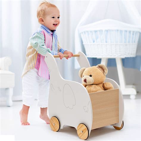 Kids Wooden Shopping Cart with Rubber Wheels – Fairy Moms