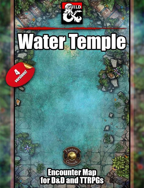 Water Temple Map Pack - 3 maps - jpg & Fantasy Grounds .mod - Dungeon Masters Guild | Dungeon ...