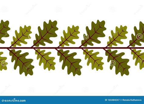 Oak leaves border stock vector. Illustration of foliage - 165484247