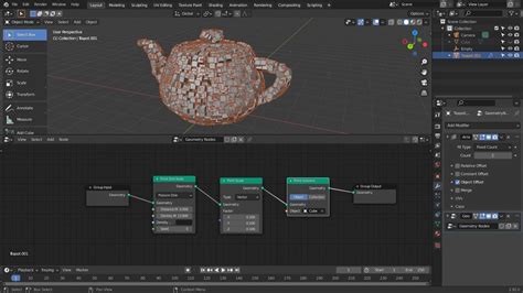 Blender tutorial - How to fill a mesh into another mesh using geometry ...