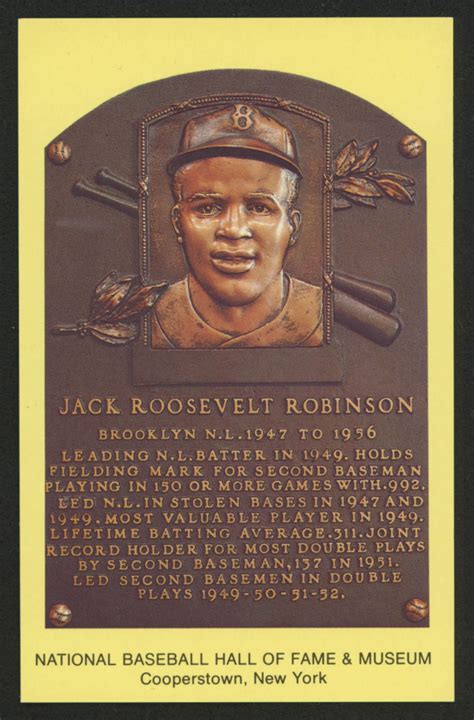 Jackie Robinson Gold Hall of Fame Plaque Postcard | Pristine Auction