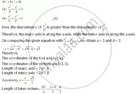 Find the Coordinates of the Foci, the Vertices, the Length of Major ...