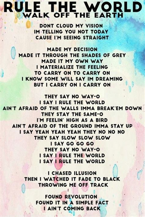 Lyrics - Rule the World - Walk Off The Earth