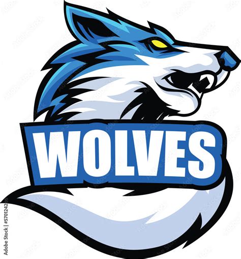 Vector wolf mascot logo template for sport logo team Stock Vector ...