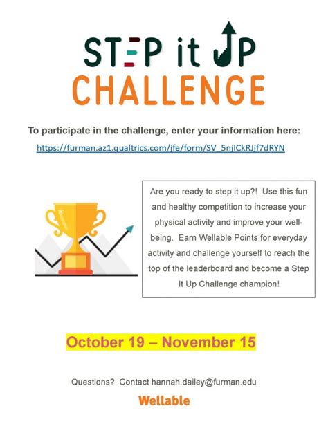 Take the Wellable Step Challenge! – Live Well Furman