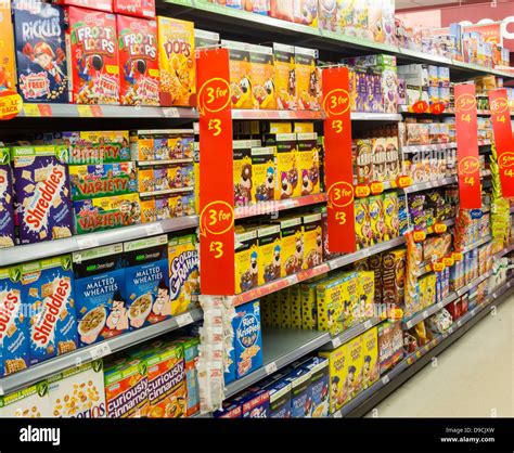 Breakfast Cereals in Asda supermarket. England, UK Stock Photo - Alamy