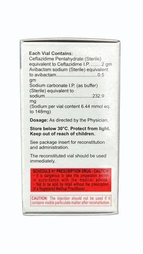 Ceftazidime Avibactam Injection at Rs 6048/unit in Nagpur | ID: 2850900346662