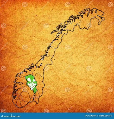 Oppland Region on Administration Map of Norway Stock Illustration ...