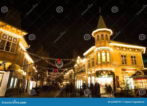 Christmas Lights in Amusement Park Liseberg, Gothenbur, Sweden Stock Image - Image of liseberg ...