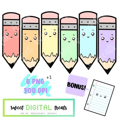 Kawaii Cute Pencil Clipart | ubicaciondepersonas.cdmx.gob.mx