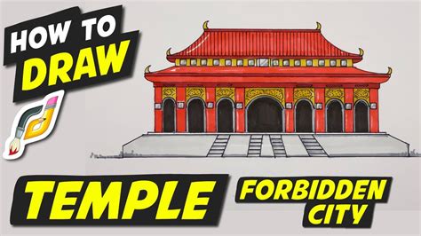 How to Draw Temple -Easy and Fun step by step China FORBIDDEN CITY Palace - YouTube