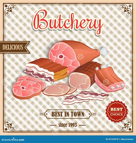 Cut Of Meat Set. Poster Butcher Diagram And Scheme - Lobster Vector ...