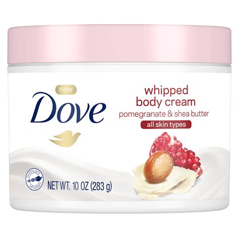 Dove Whipped Body Cream Dry Skin Moisturizer Pomegranate and Shea Butter Nourishes Skin Deeply ...