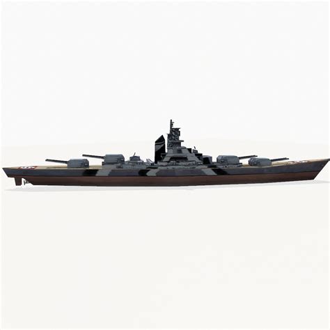 3d bismarck class battleships model