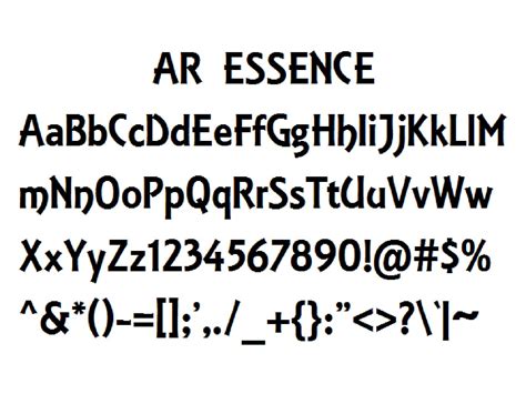 Font Alphabet Styles: AR ESSENCE