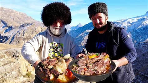 Dinner In DAGESTAN Mountains. Caucasian Mountains Village Life - YouTube