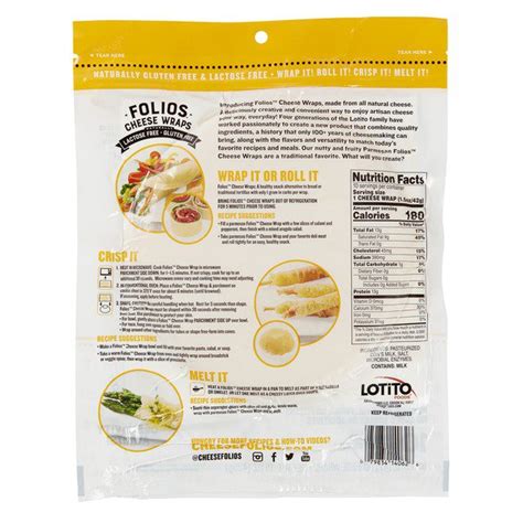 Folios Parmesan Cheese Wraps, 15 Oz - Costco Food Database