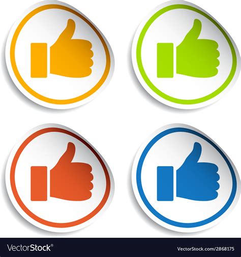 Thumb up stickers Royalty Free Vector Image - VectorStock