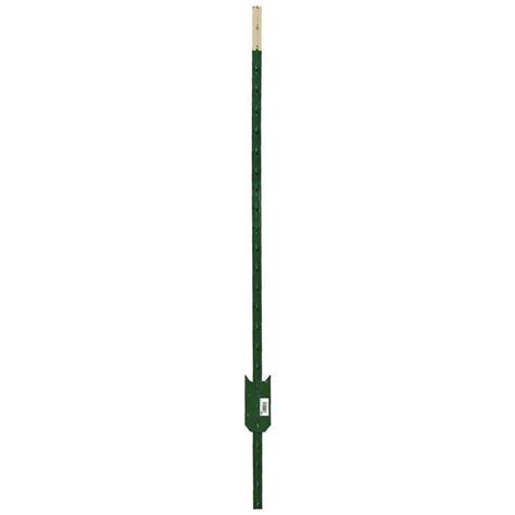 HDX 1.5 in. x 1.5 in. x 6 ft. Heavy Duty Steel Green Painted Fence T ...