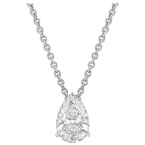 Betteridge 4 Carat Pear-Shaped Diamond Solitaire Platinum Pendant at ...