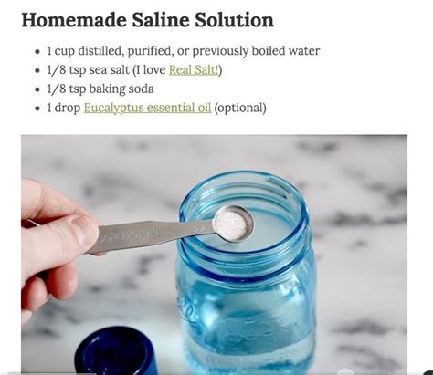 how to make saline solution - Para Good News