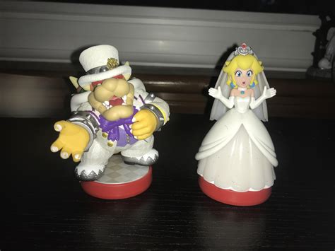 My wedding style Peach and Bowser Amiibo from the Super Mario Odyssey ...