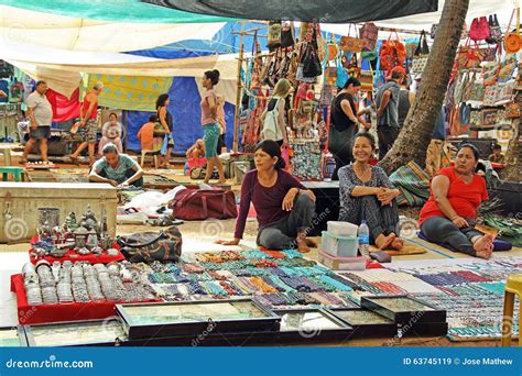 Flea Market In Anjuna Beach Editorial Stock Image - Image of attractive ...