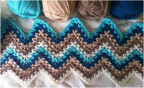 V-Stitch Ripple Afghan Crochet Pattern & Tutorial Free - Styles Idea