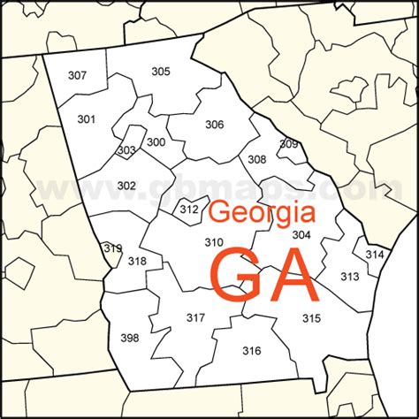 Georgia Zip Code Map Pdf – Map VectorCampus Map