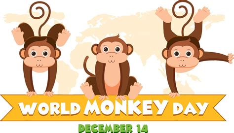 World monkey day poster design 13092639 Vector Art at Vecteezy