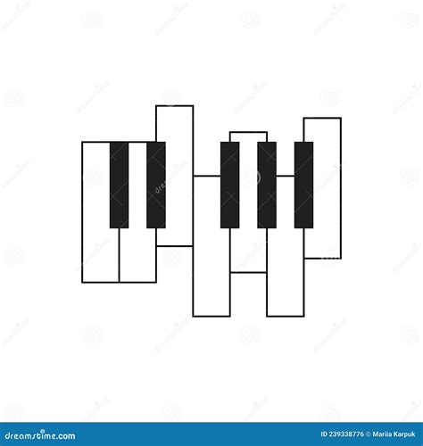 Piano Keyboard Icon Sign Logo Black and White Stock Vector ...