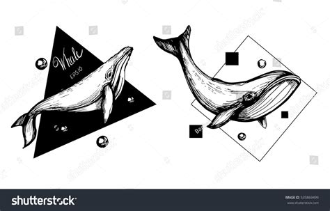 Whale Tattoo Sketch Vector Illustration Stock Vector (Royalty Free ...