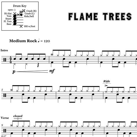 Flame Trees - Cold Chisel - Drum Sheet Music