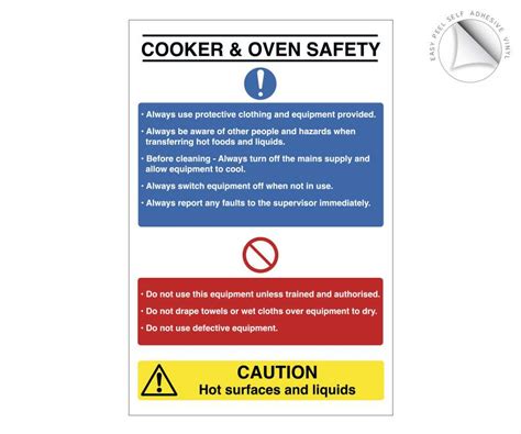 Cooker and oven health and safety notice - JC Catering And Bar Supplies