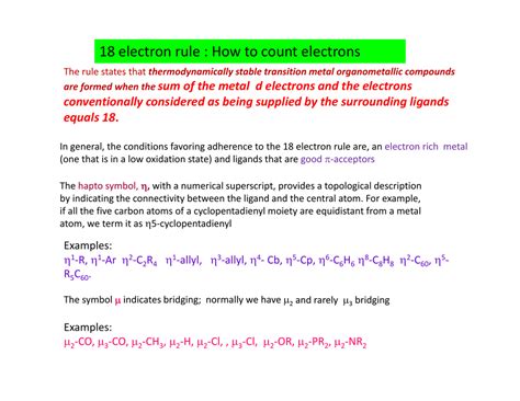 18 electron rule : How to count electrons