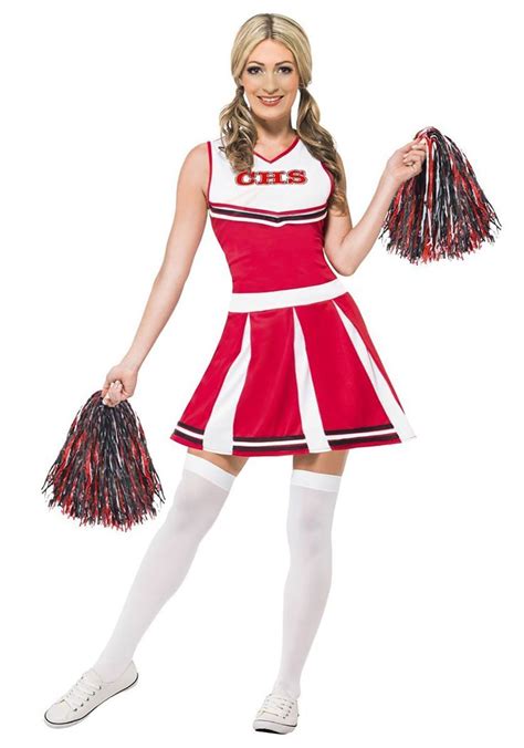 Red Cheerleader Women's Costume | Pompons, Carnaval