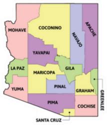 Detailed Map Of Arizona Counties Sticker