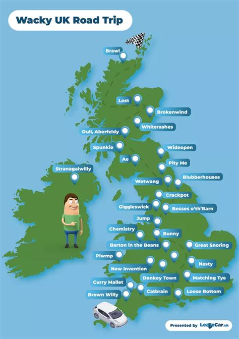 Map shows some of funniest place names in UK you could visit in 2021 ...