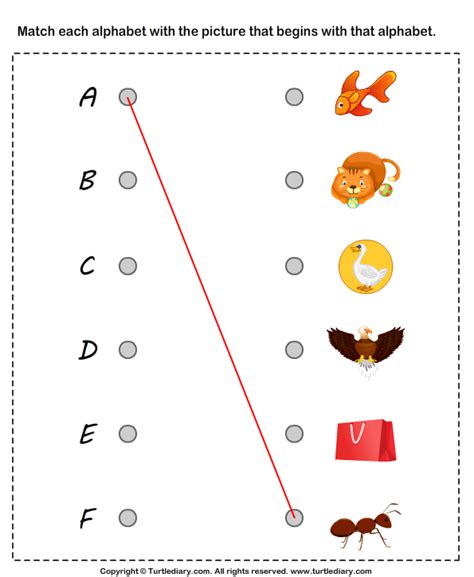 Matching Worksheets Pdf Match The Pictures With Alphabets Pdf ...