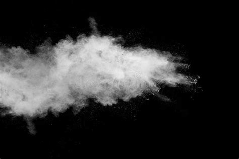 Abstract White Powder Explosion.White Dust Debris on Black Background ...